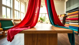 Punta di Roma stoffen in een stijlvolle showroom, perfect voor mode- en interieurdesign.