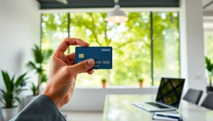 카드 현금화와 관련된 신용카드를 들고 있는 전문 비즈니스맨의 모습