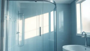 Finden Sie die elegante sonni Duschkabine mit hochwertigen Glaspanelen im modernen Badezimmer.