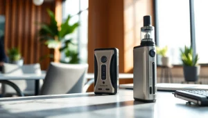 Oxva-Vape-Gerät in einem eleganten Arbeitsumfeld mit modernen Details