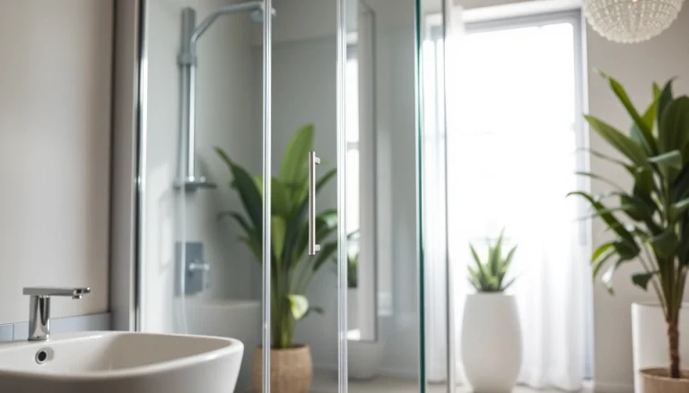 Die sonni Duschkabine in einem modernen Badezimmer mit eleganten Glasflächen und minimalistischer Gestaltung.