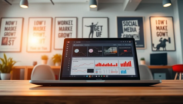 Engage with the advanced features of the youtube smm panel displayed in a modern workspace.
