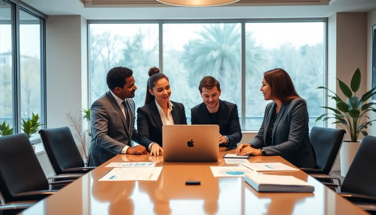 Engaged team of financial advisors representing an independent wealth management firm San Antonio in a collaborative setting.