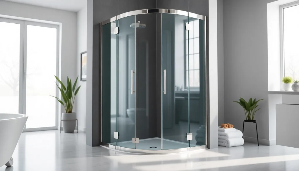 Erlebe die stilvolle sonni Duschkabine in einem modernen Badezimmer mit elegantem Design und klaren Linien.