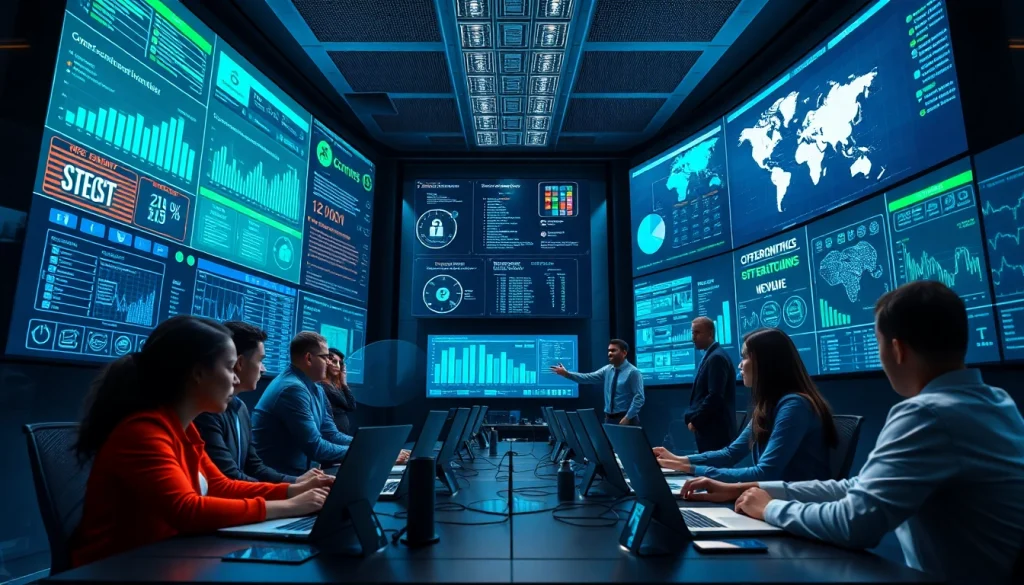 Managed Cybersecurity Tampa professionals collaborating in a high-tech operations center.