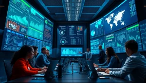 Managed Cybersecurity Tampa professionals collaborating in a high-tech operations center.