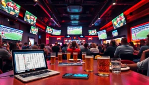 Experience the best sports betting sites in Mexico with an engaging sports bar atmosphere showcasing live games.