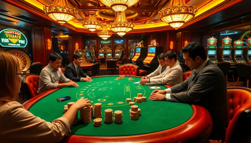 Experience the excitement at vuabai9 casino with high-stakes poker games and vibrant slot machines.