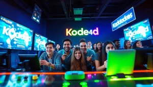 Kode4d gaming scene with enthusiastic players and vibrant action