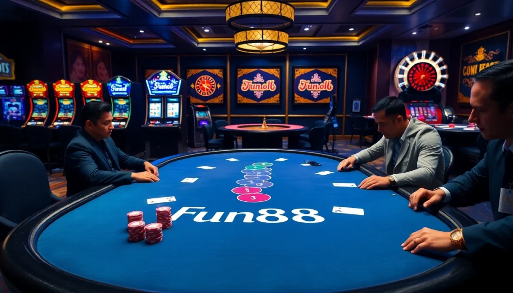 Experience the thrill of gambling at Fun88 link with our luxurious casino setup.