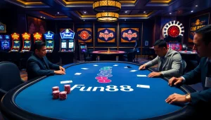 Experience the thrill of gambling at Fun88 link with our luxurious casino setup.