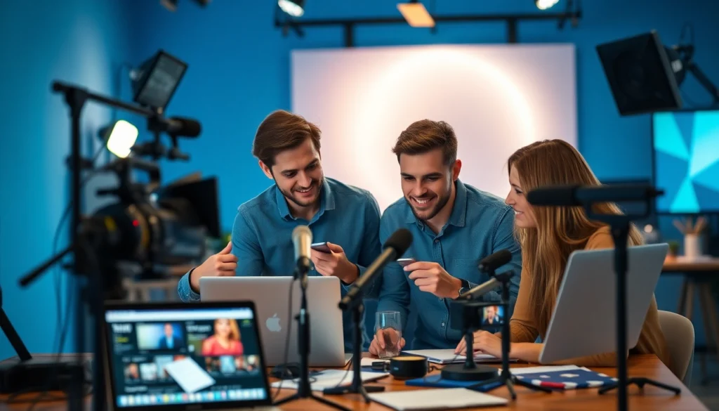 Engaged team at a Creative Video Production Agency collaborating on dynamic projects.