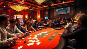 Engage in thrilling gameplay at Babu88's poker table with vibrant chips and cards.