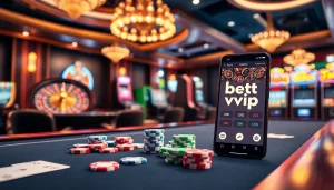 Trải nghiệm cảm giác cá cược đầy kích thích với ứng dụng Bet VIP trong cảnh casino sống động này.