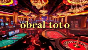 Engage in the excitement of obral toto at a luxurious casino with vibrant gaming tables and players.