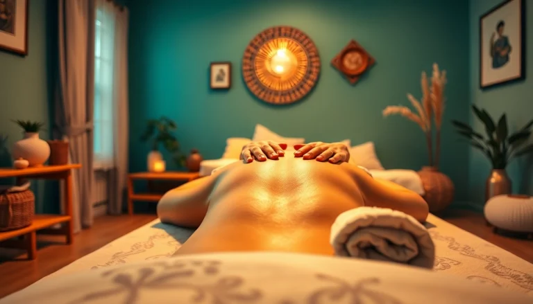 차분한 가정 환경에서 모바일 마사지를 제공하는 출장마사지 테라피스트의 모습.