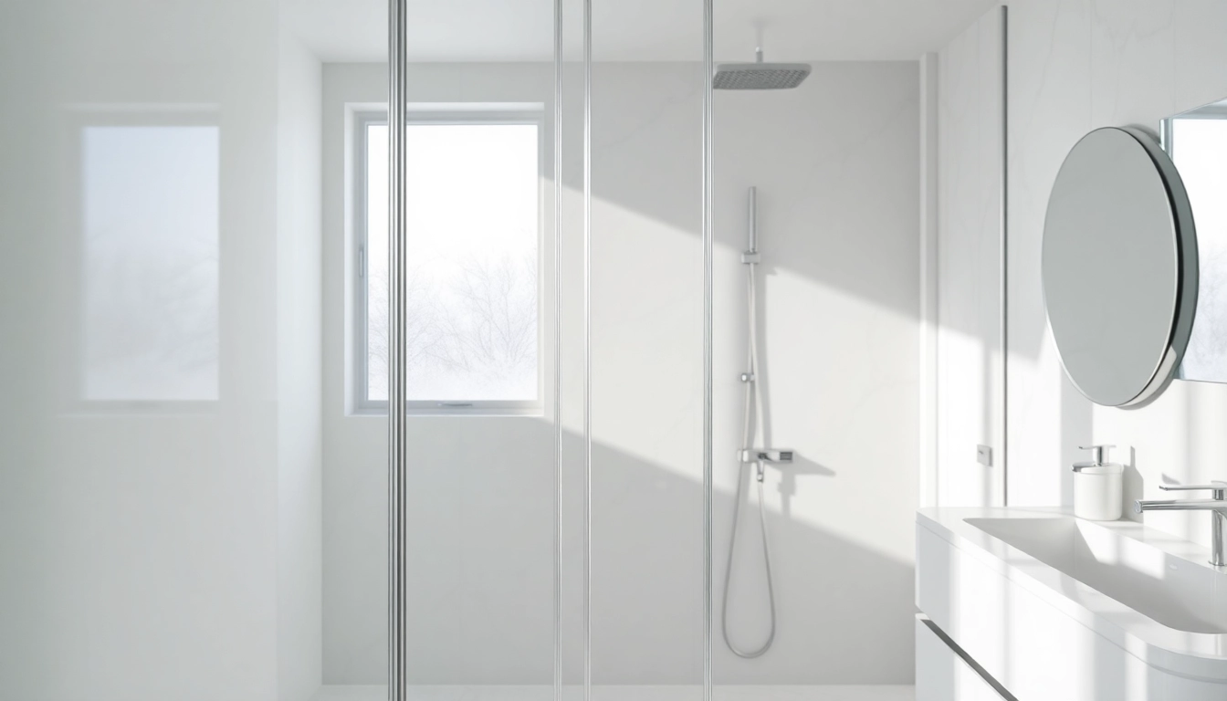 Duschkabine 90x90 komplett in einem modernen Badezimmer, elegante Design-Details präsentieren.