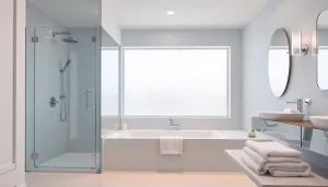 Discover the best shower doors for Tubs showcasing elegant frameless glass doors in a modern bathroom setting.