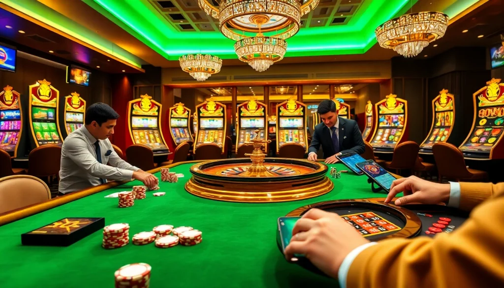 Betting excitement at an elite casino scene, featuring luxury elements linked to https://rr88.navy/ and high-stakes gameplay.