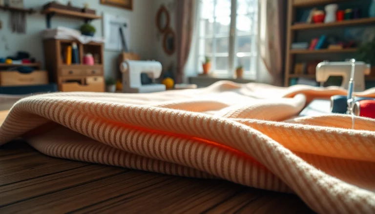 Ribcord stoffen met karakteristieke textuur en kleurrijke garens op een tafel.