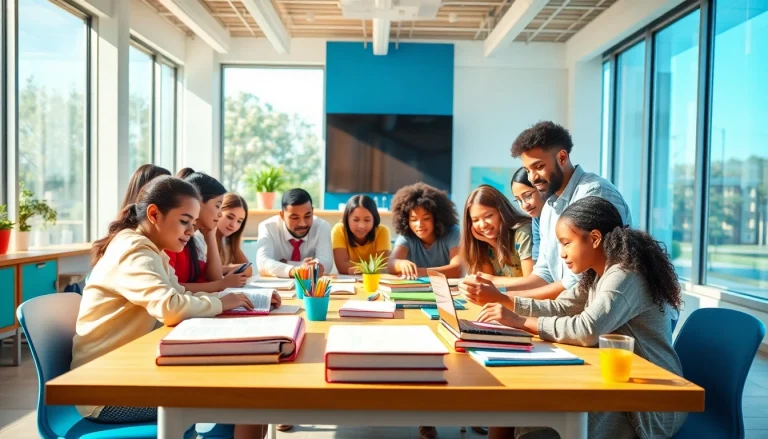 Education-focused collaboration in a diverse classroom promoting equity and innovation.