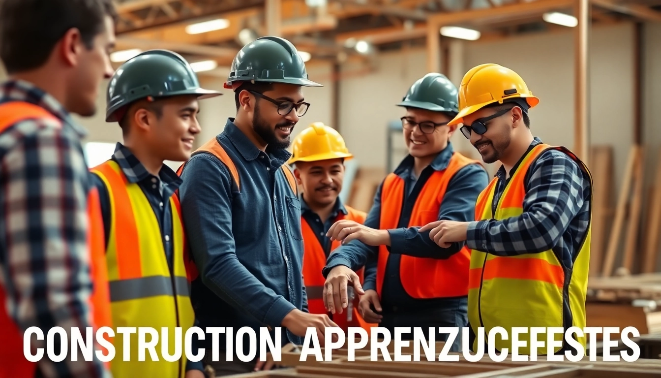 Apprentices learning through hands-on training in construction apprenticeships Carolinas with teamwork.