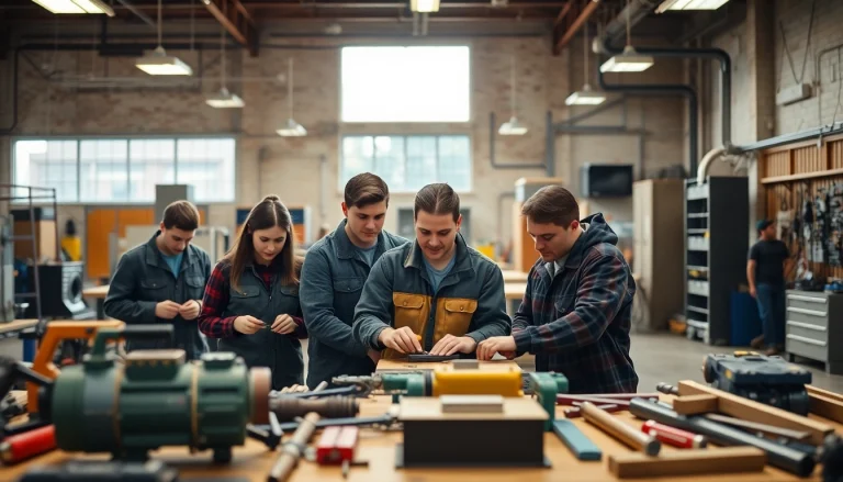 Students learning at a Trade School knoxville Tn engaged in practical workshops.