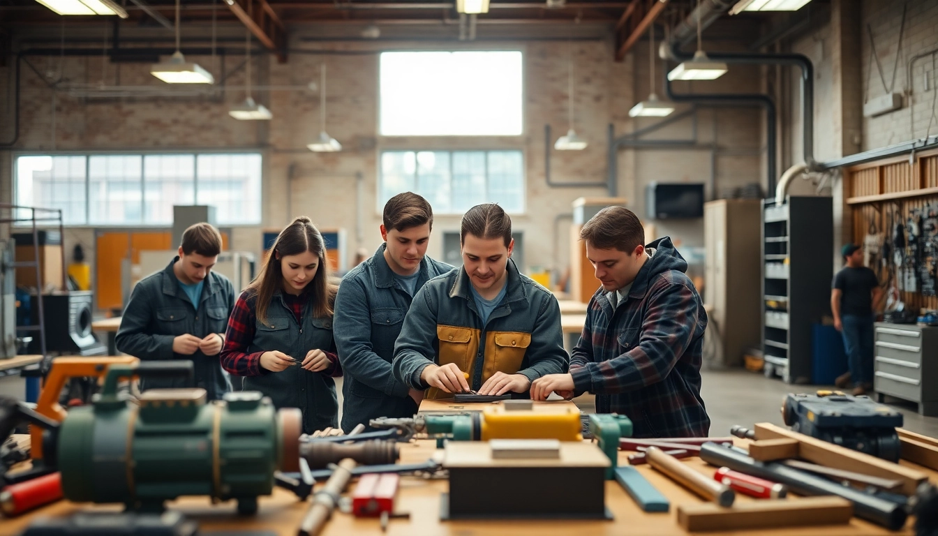 Students learning at a Trade School knoxville Tn engaged in practical workshops.