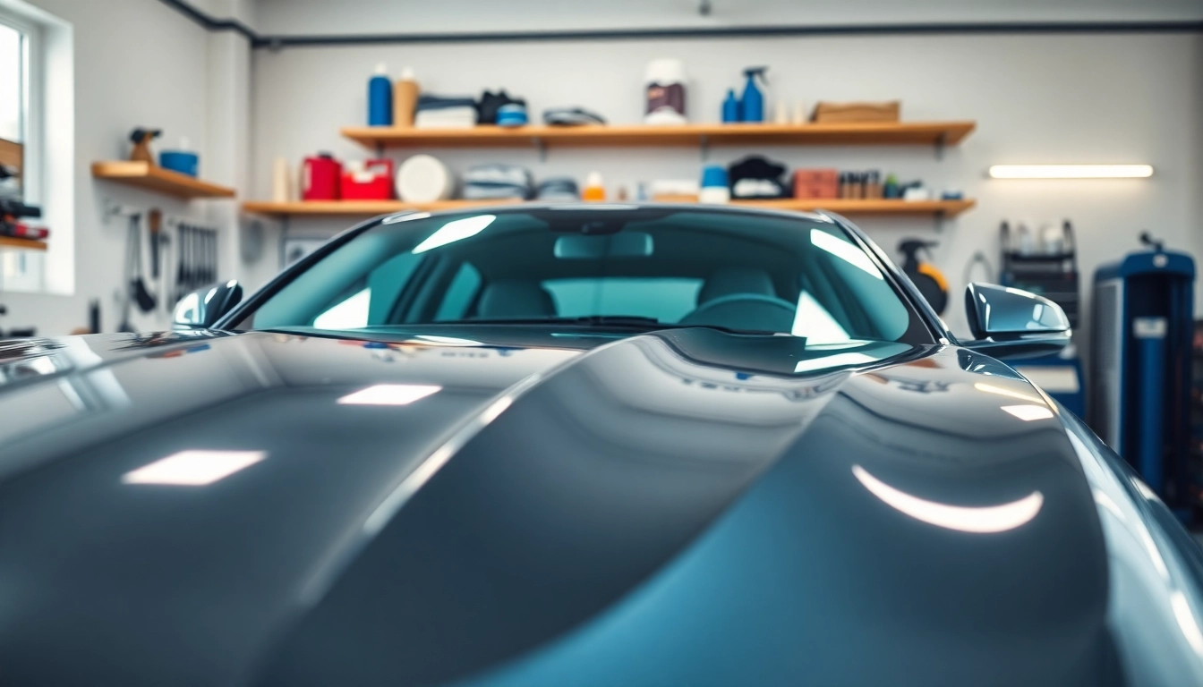 Car detailing Chattanooga featuring a freshly detailed vehicle in a bright garage.