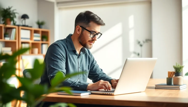 Engaging research at https://www.todayville.com with a journalist in a modern workspace.