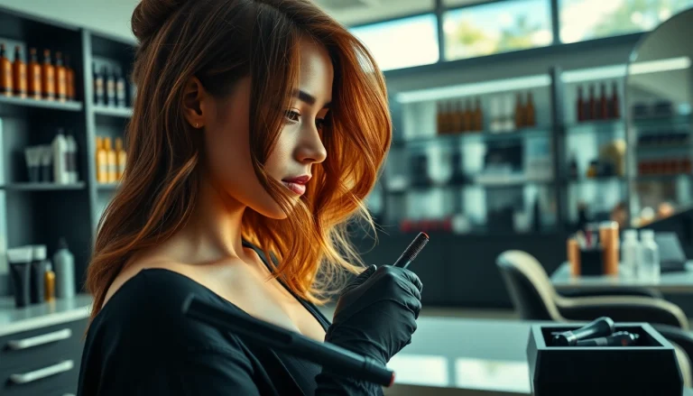 Coafor Bucuresti oferind servicii de hairstyling profesional, in salon modern.