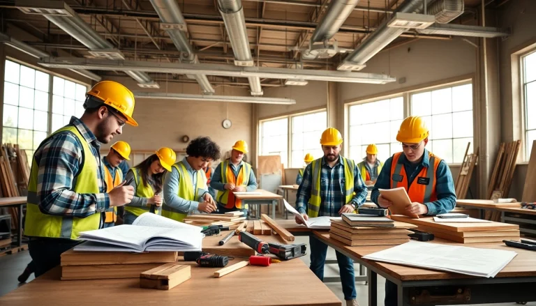Students learning at construction trade schools in Texas, engaged in practical skills development.