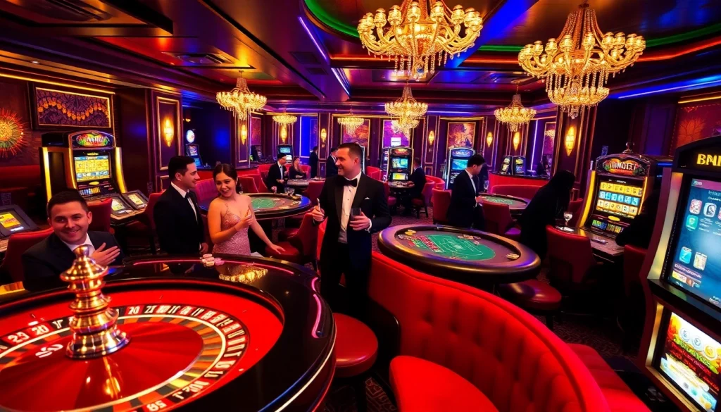 Excited players at a top club casino table experience vibrant nightlife and thrilling gambling.