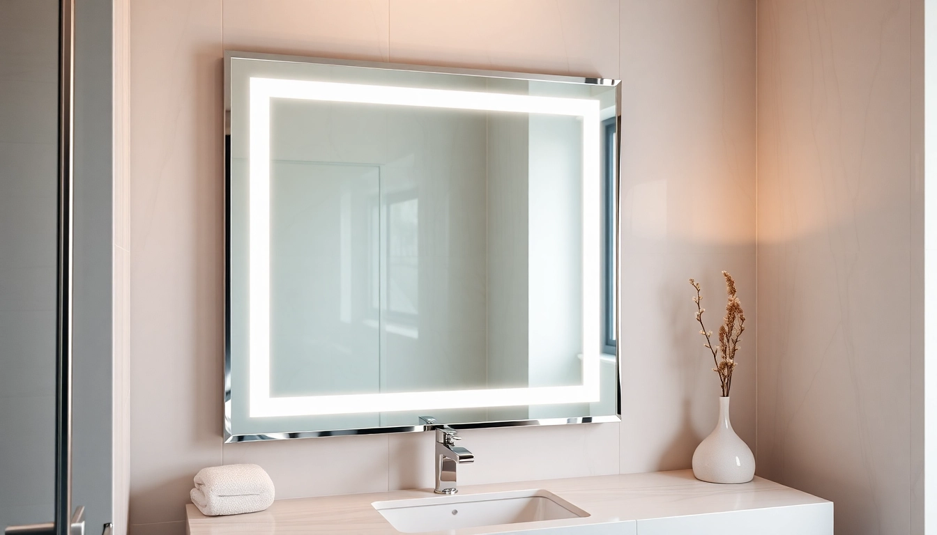 Illuminate your space with this elegant mirror with Lights, designed for a stylish bathroom ambiance.