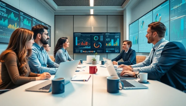 Engaging scene of analysts discussing competitive intelligence faqs for enhanced business strategies.