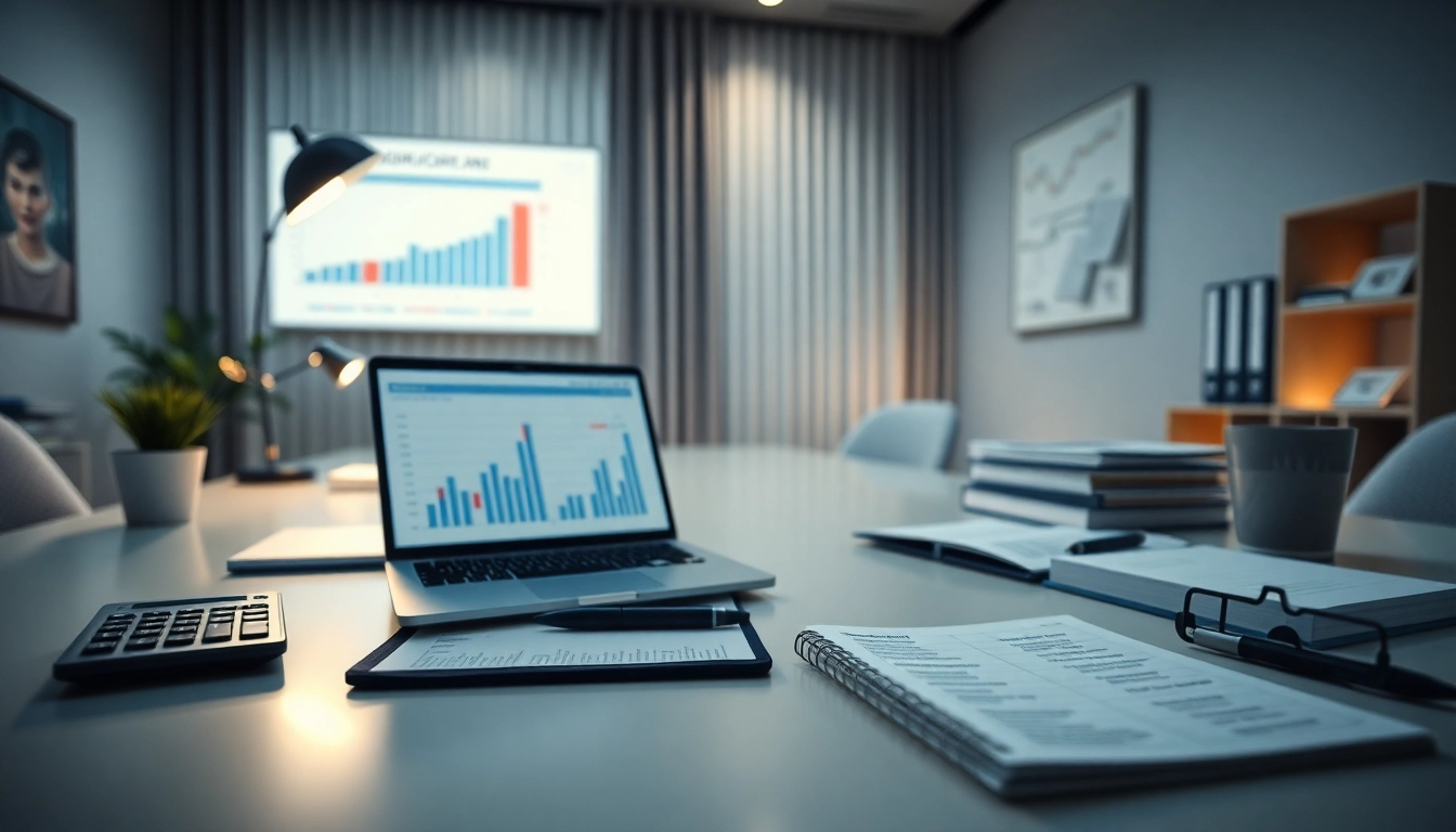 Scena biura rachunkowego z profesjonalnymi elementami dla lokalnych usług w Poznaniu.