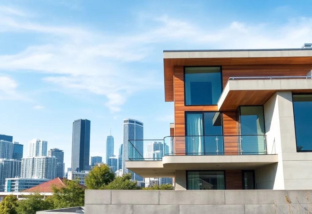 Highlighting custom residential architecture services through innovative designs and urban settings.