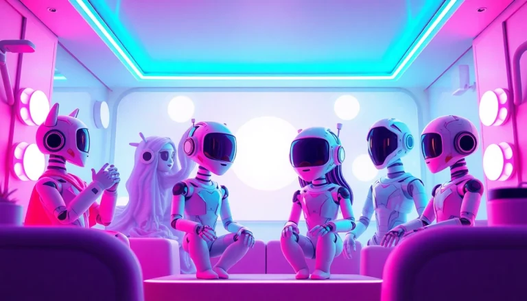 Exciting NSFW AI chat interface with playful characters and digital tokens