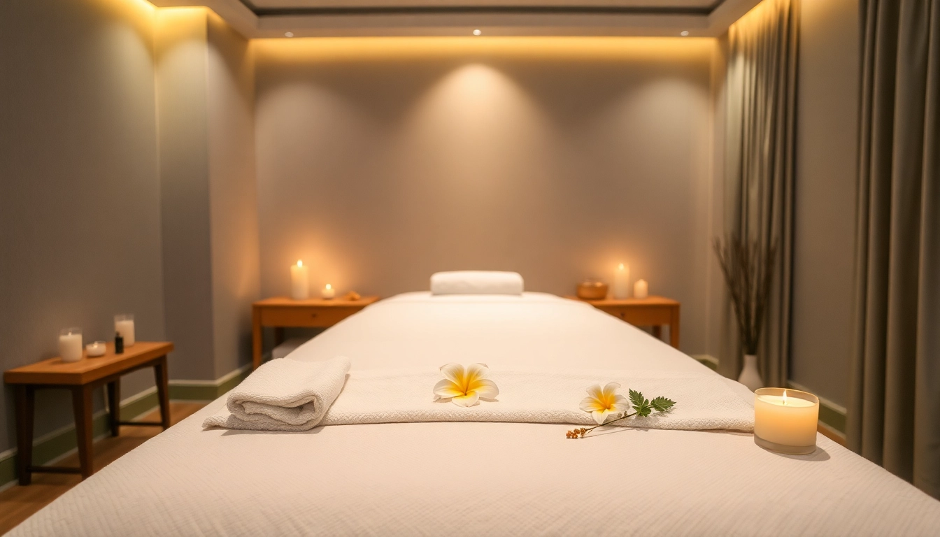 차분한 호텔 객실에서 프리미엄 수원출장마사지 경험하기. 부드러운 조명과 웰니스 소품이 있는 아늑한 설정.