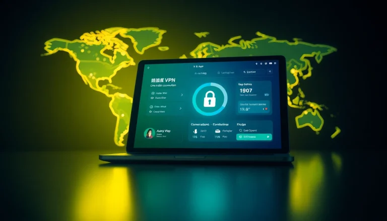 展示一键连接与全球连通性的快连 VPN 应用界面。